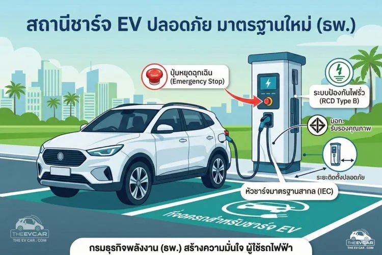 กรมธุรกิจพลังงาน ออกกฎเหล็ก สถานีชาร์จใหม่ มั่นใจปลอดภัย ไร้กังวล